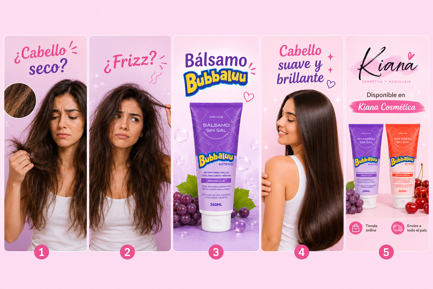 Shampoo Bubbaluu Sin Sal 300 ml | Aroma Uva y Frutilla
