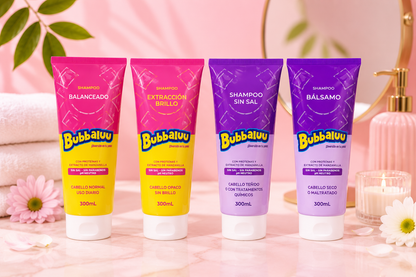 Pack Shampoo y Bálsamo Bubbaluu 300 ml | Cabello Suave y Brillante