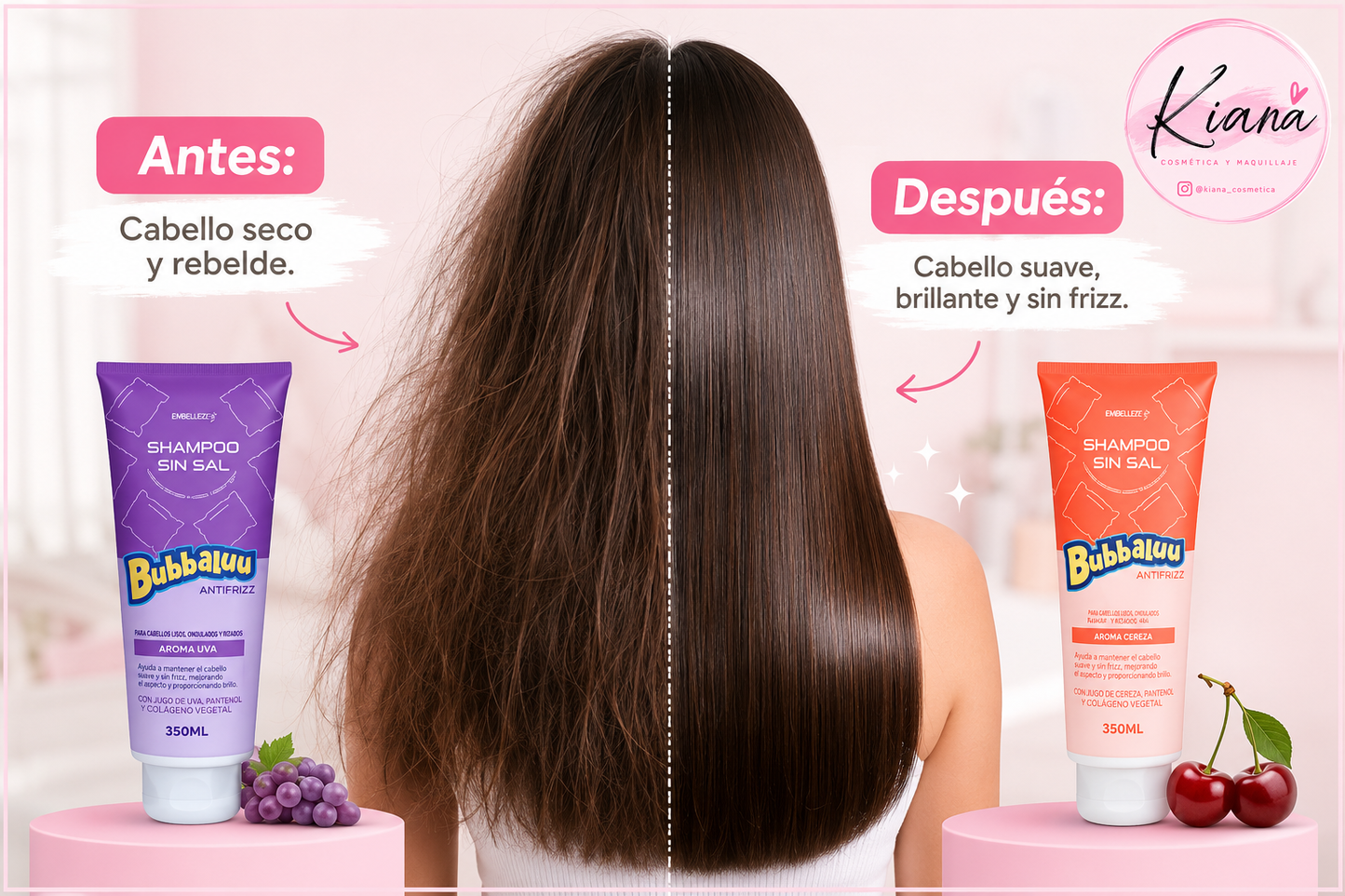 Shampoo Bubbaluu Sin Sal 300 ml | Aroma Uva y Frutilla