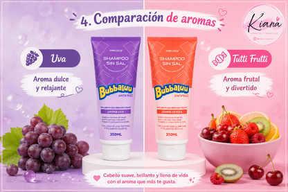 Shampoo Bubbaluu Sin Sal 300 ml | Aroma Uva y Frutilla
