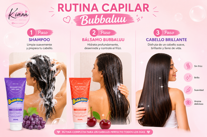 Shampoo Bubbaluu Sin Sal 300 ml | Aroma Uva y Frutilla
